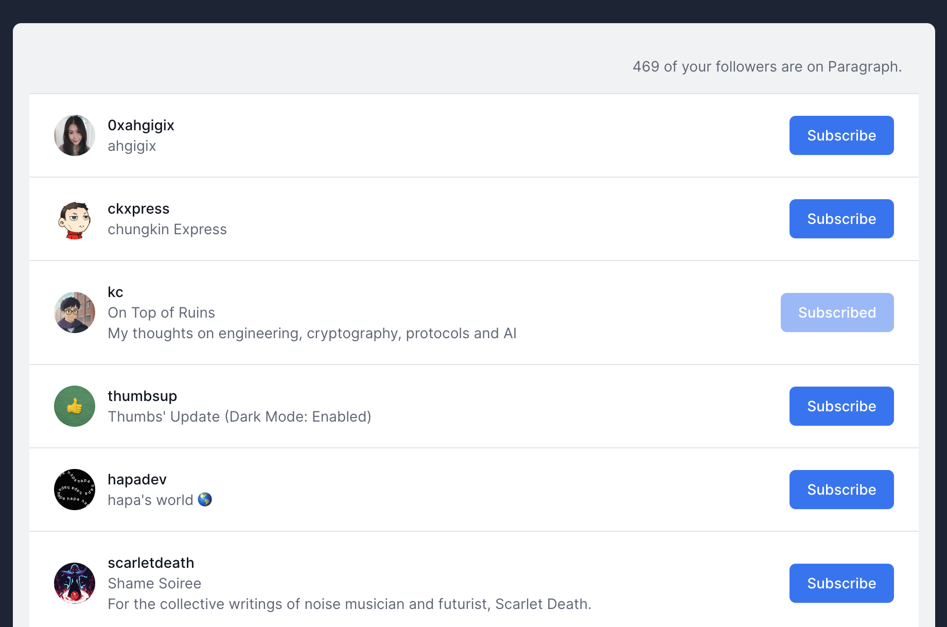 Subscribe to Farcaster followers